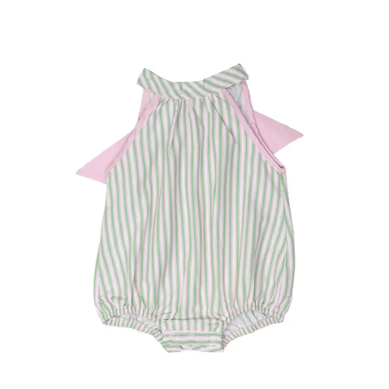 Oaks Apparel Mara Pink/Green Stripe Bubble