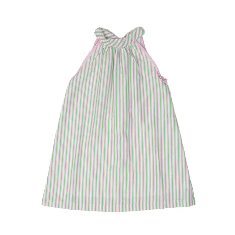 Oaks Apparel Jewel Pink /Green Stripe Dress