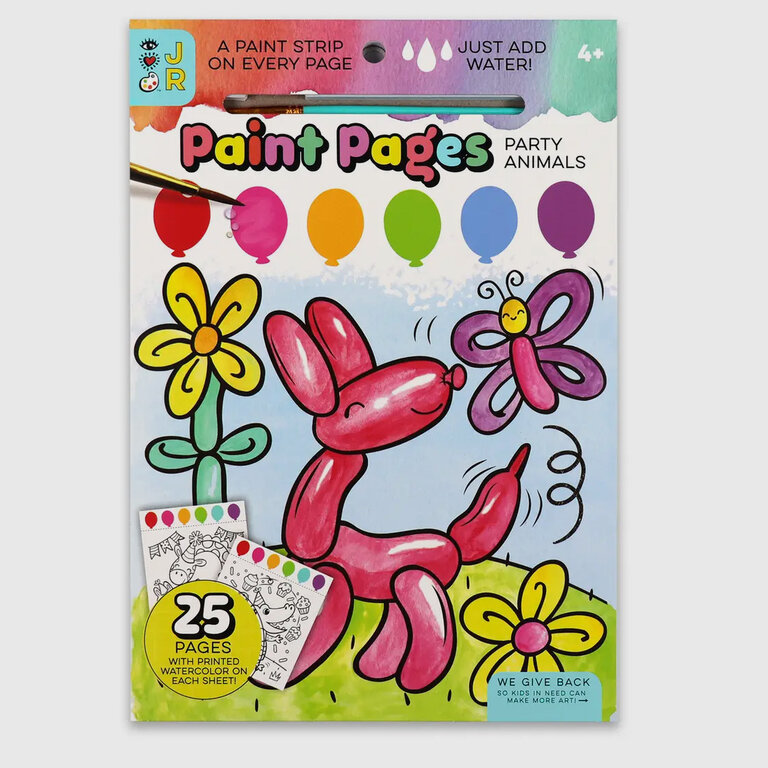 Bright Stripes Party Animals Paint Pages