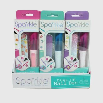 Bright Stripes Sparkle Dual Tip Nail Pens