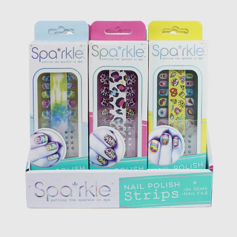 Bright Stripes Sparkle Nail Polish Strips