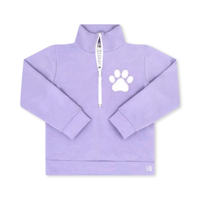 Lullaby Set Hayden Half Zip- Petal Purple Paw