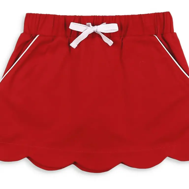 Shrimp and Grits Kids Red Back to School Skort