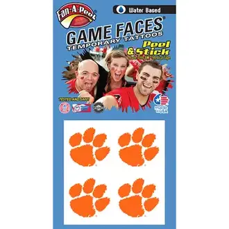 Fanapeel Clemson Game Faces Temporary Tattoos