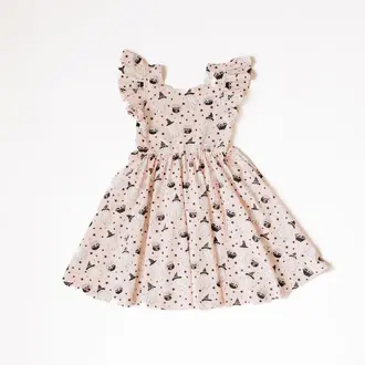 Ollie Jay Puff Dress in Pink Cauldron