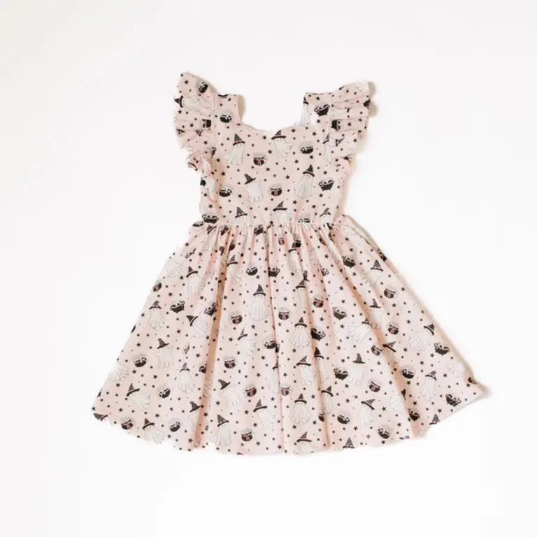 Ollie Jay Puff Dress in Pink Cauldron