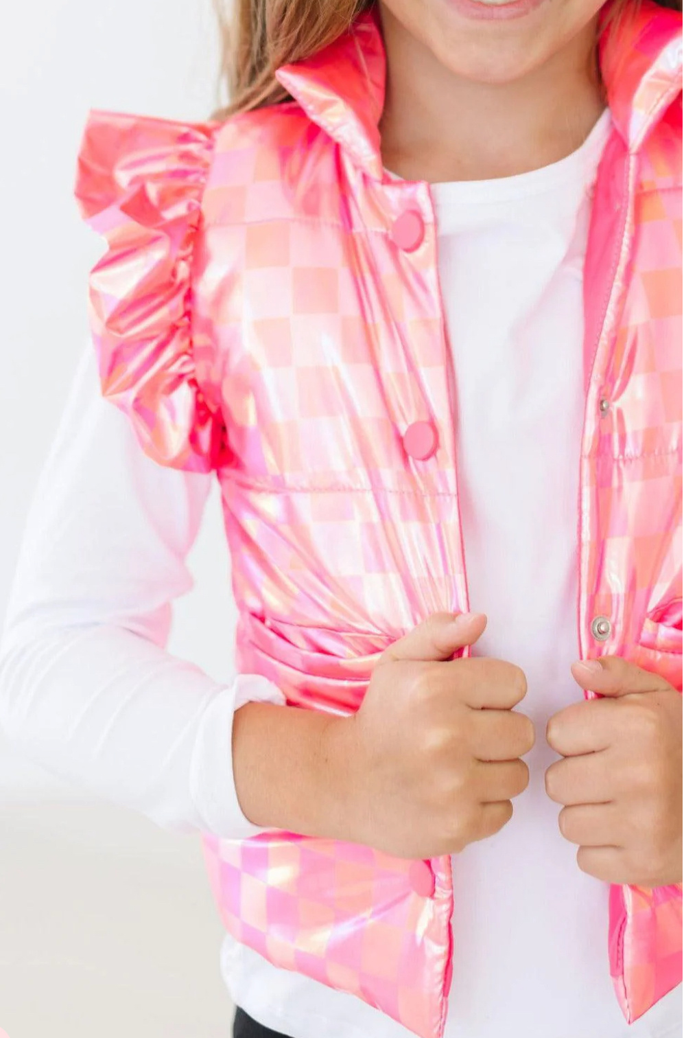 Neon Pink Puffer Vest The Little Beehive