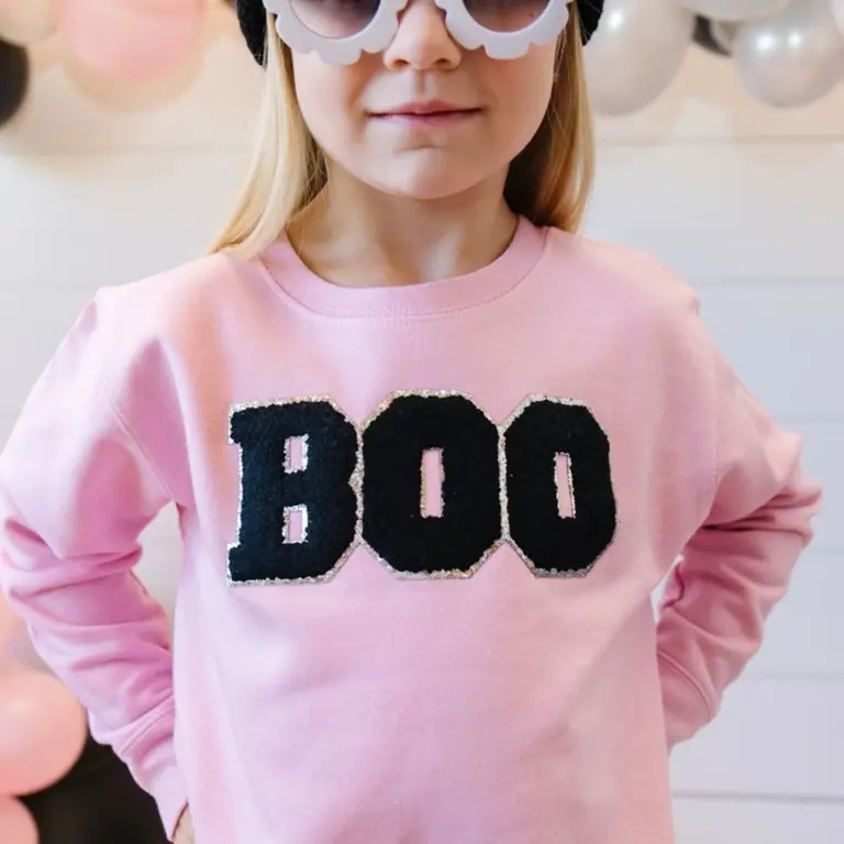 Sweet Wink Boo Patch Halloween Sweatshirt
