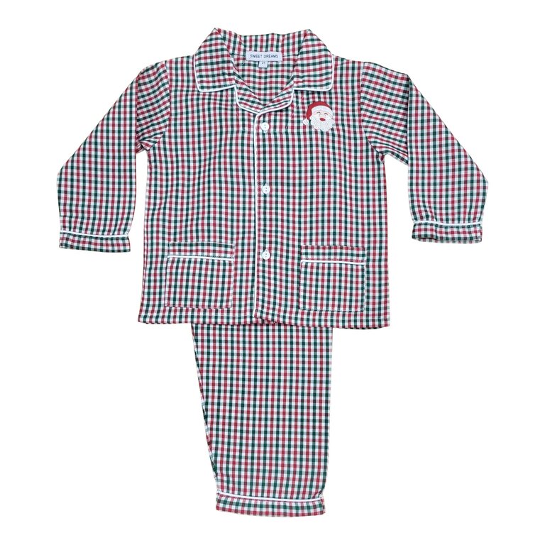 Sweet Dreams Santa Emb Plaid 2pc PJ