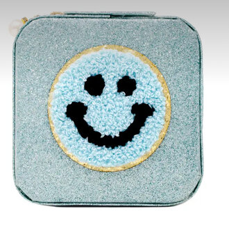 Zomi Gems Happy Face Sparkle Jewelry Box Teal