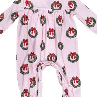 Three Little Ducks Ruthie Romper Merry & Bright Wreath