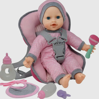 The New York Doll Collection Baby Doll Car Seat Carrier Set