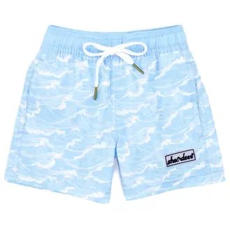 Properly Tied Boys Shordees Swim White Cap Waves