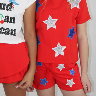 Paper Flower Sequin Star Shirt