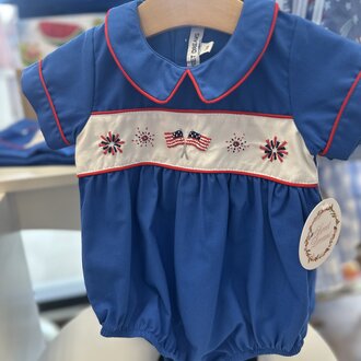 Sweet Dreams Happy 4th Boys Royal Blue Bubble