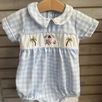 Sweet Dreams Boys Beachside Blue Plaid Bubble
