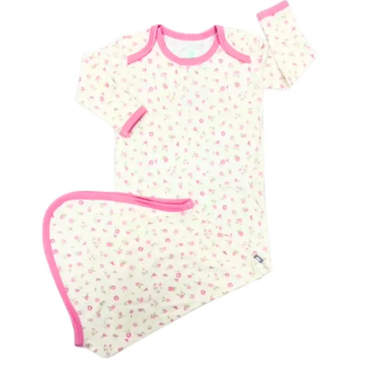 Macaron & Me Rosebud Knot Gown 0-3m