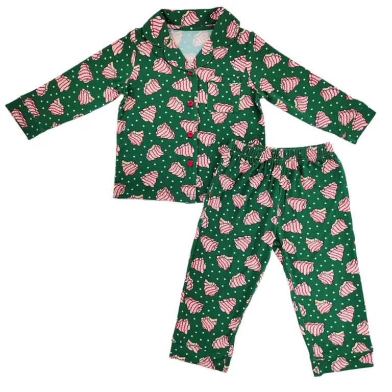 Little One Shop Tree Treats Bamboo Button Up Set