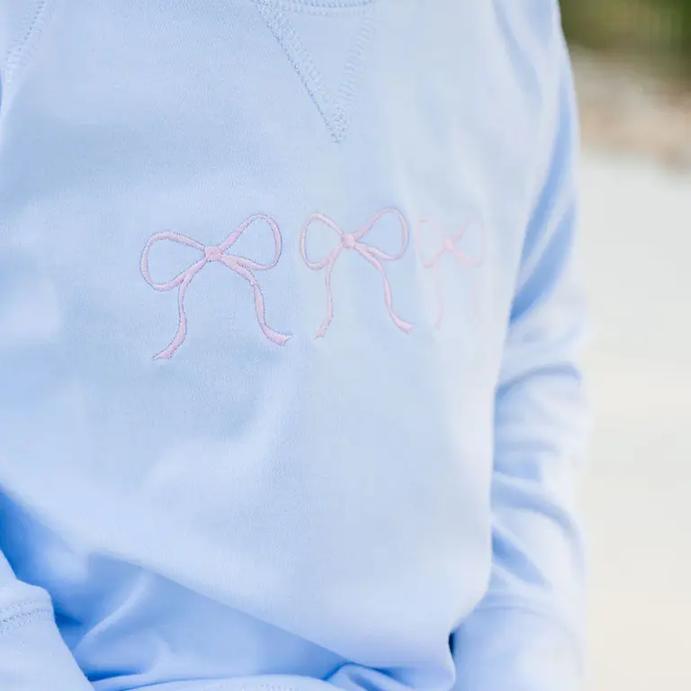 James And Lottie Light Blue Basic Bows Sidney Sweatshirt