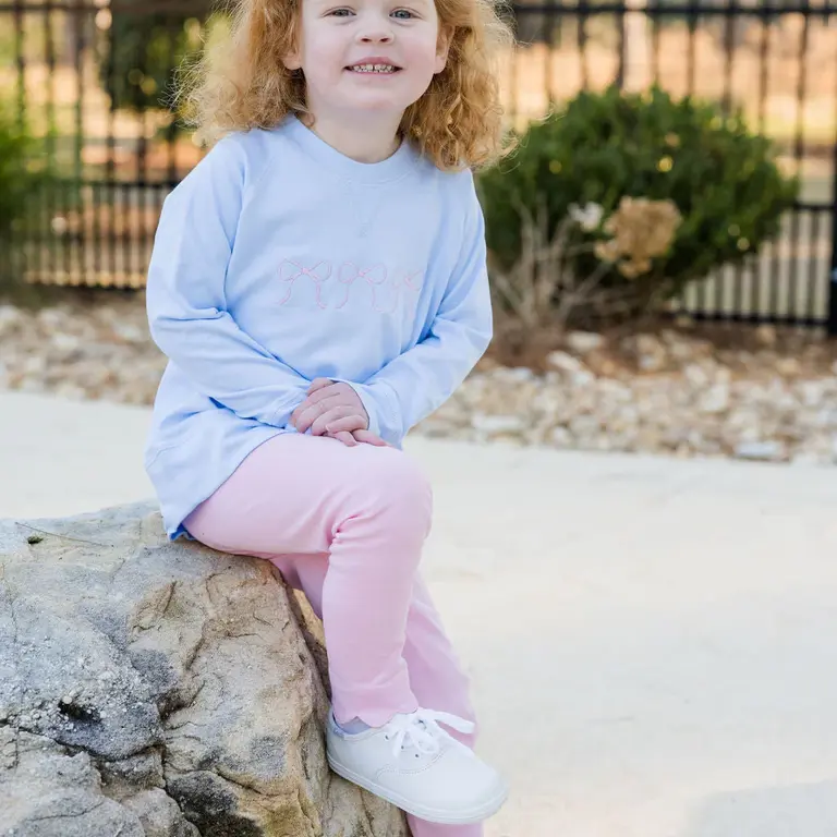 James And Lottie Light Blue Basic Bows Sidney Sweatshirt