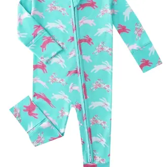 Charlies Project Kids Little Flower Rabbit Convertible Zippy Romper
