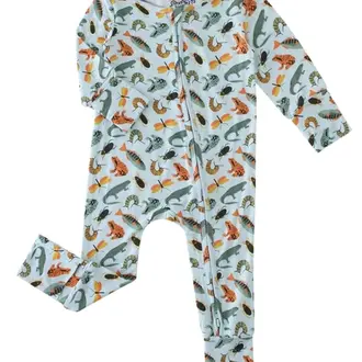 Charlies Project Kids Lizards & Bugs Bamboo Convertible Zippy Romper