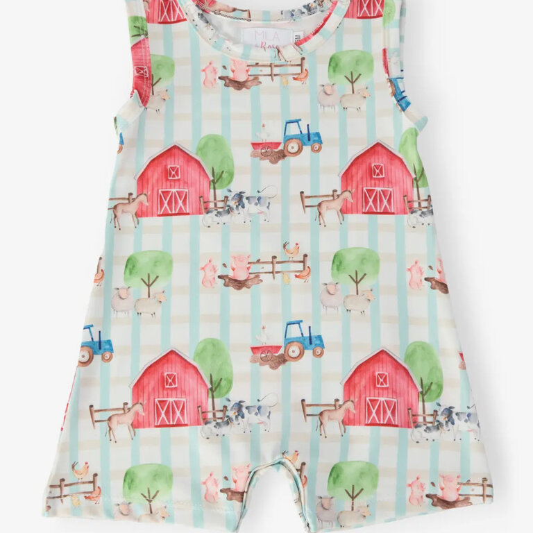 Mila & Rose Farm Animals Shorty Romper