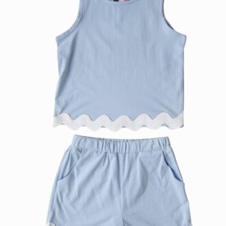 Banana Split Abigail Short Set Blue