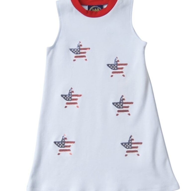 Emma Jean Sparkle Star Applique Tank Dress