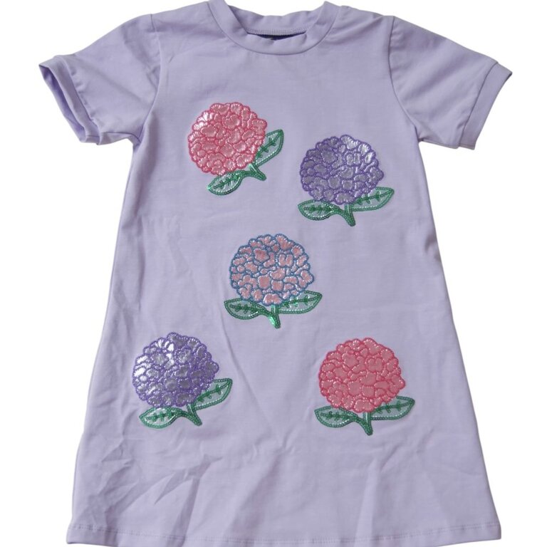 Emma Jean Sparkly Hydrangea Applique Dress