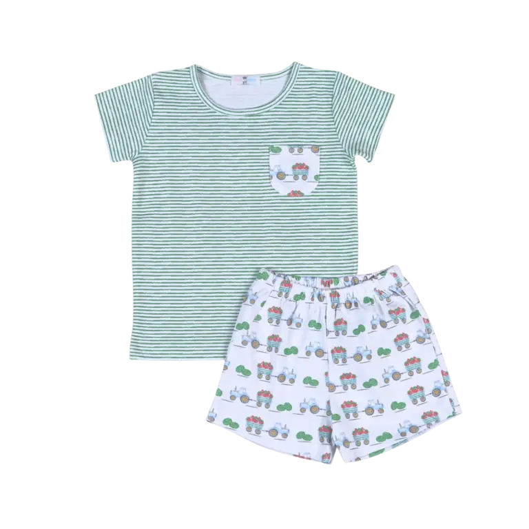 Baby Loren Tractors & Melons Short Set