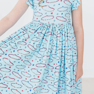 Mila & Rose Miss Americana Flutter Sleeve Twirl Dress