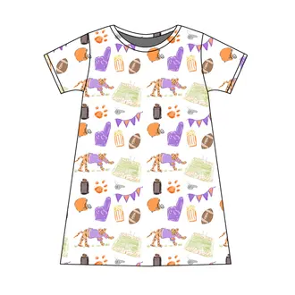 Three Little Ducks Charlotte Play Dress- Game Day Tiger Paws