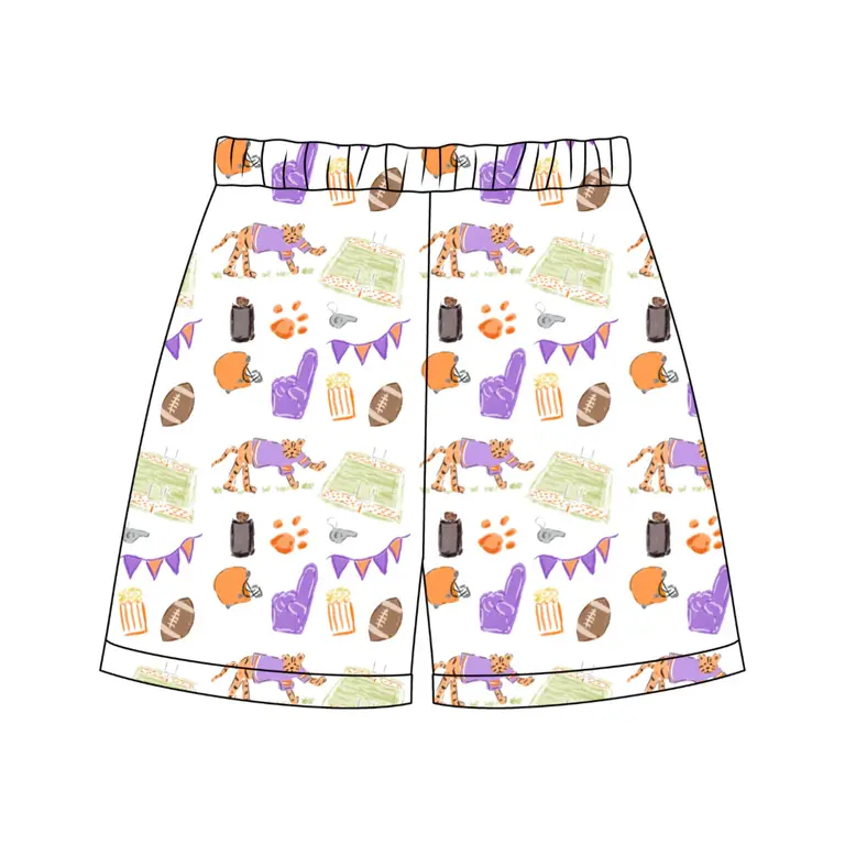 Three Little Ducks Stafford Shorts- Game Day Tiger Paws