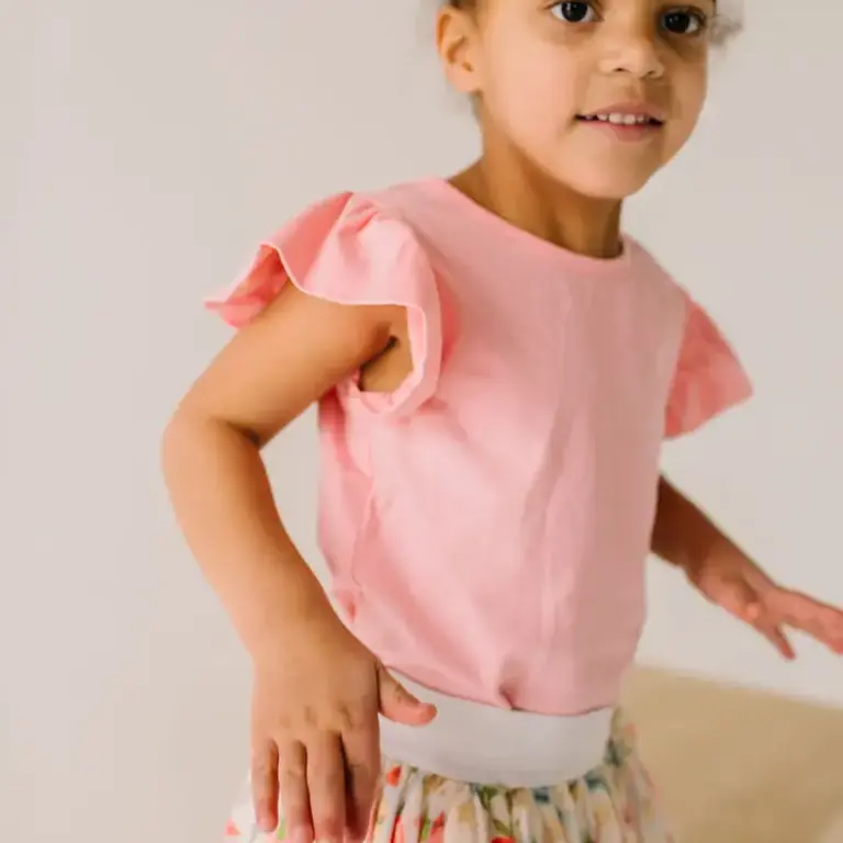 Ollie Jay Flutter Tee - Dusty Rose