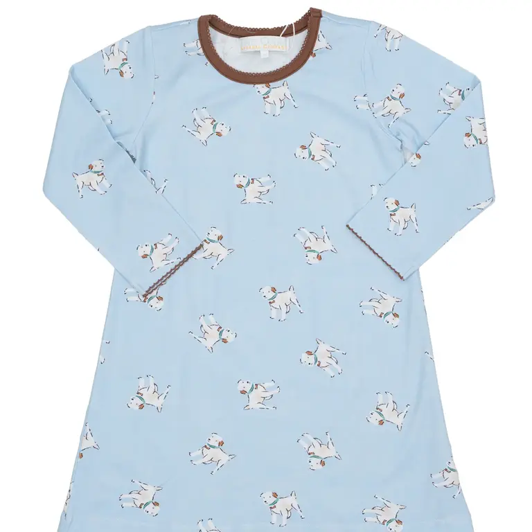 Oaks Apparel Mary Chase LS Bluebell Pups Dress