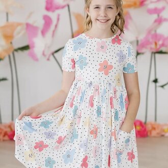 Mila & Rose Dots & Daisies Pocket Twirl Dress