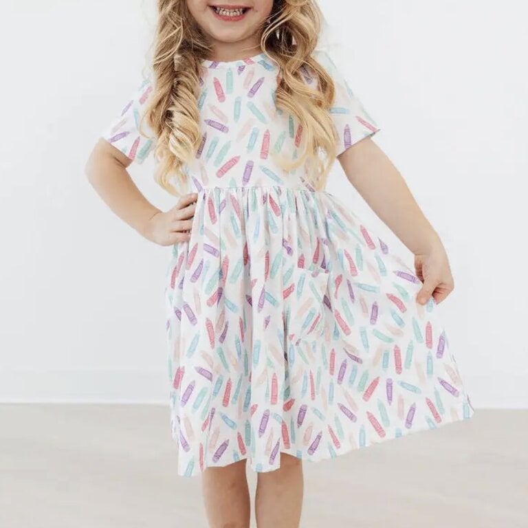 Mila & Rose Color Crayons Pocket Twirl Dress