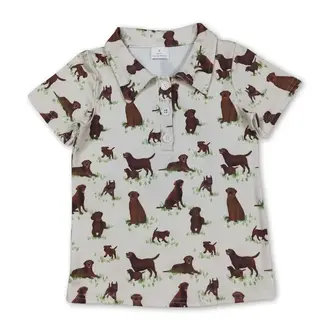 Yawoo Garments Bird Dog Print Polo Shirt