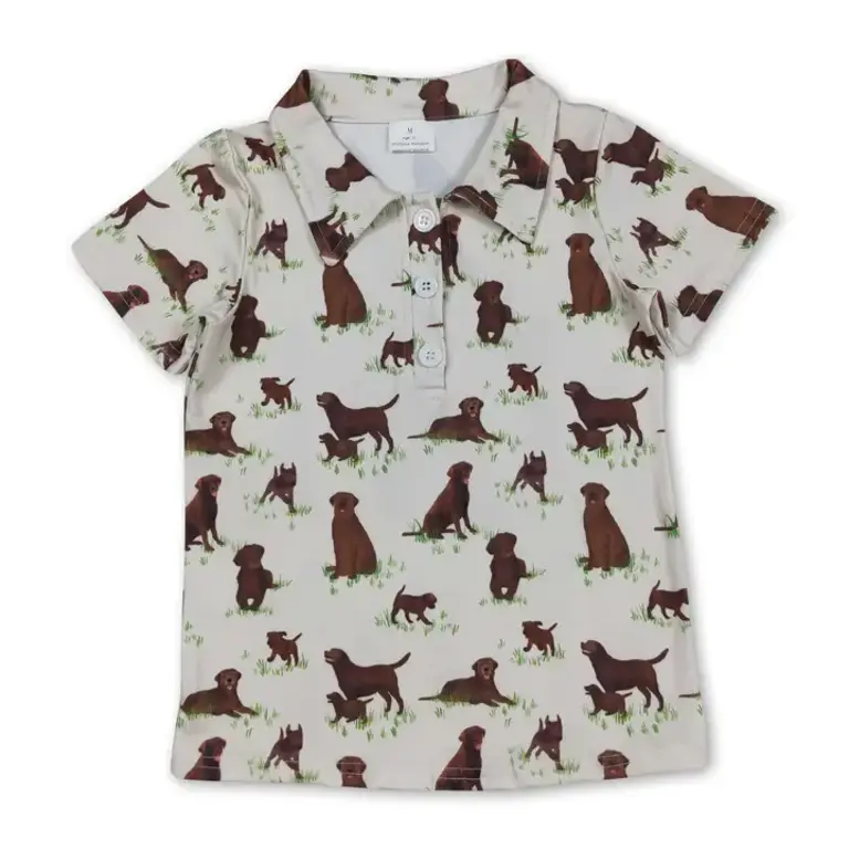 Yawoo Garments Bird Dog Print Polo Shirt