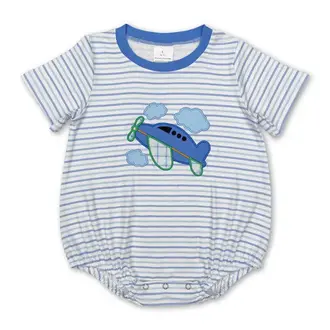 Yawoo Garments Blue Stripe Airplane Bubble