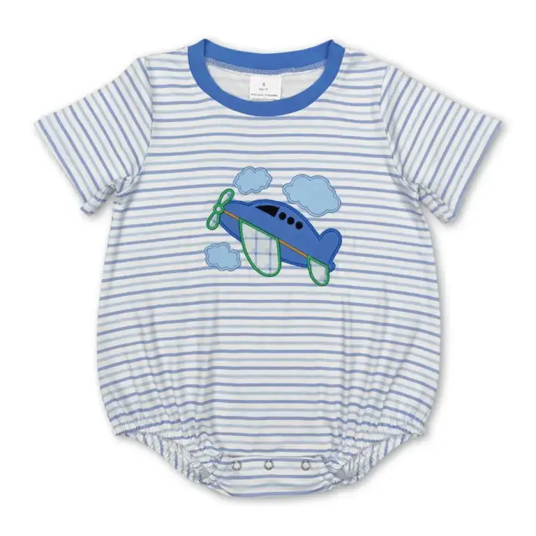 Yawoo Garments Blue Stripe Airplane Bubble