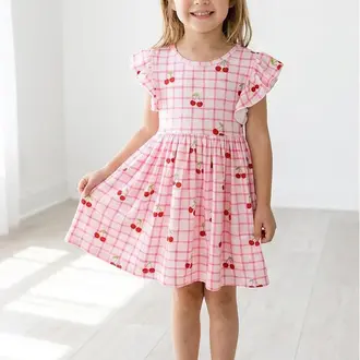 Mila & Rose Cherry Sweet Flutter Sleeve Dress