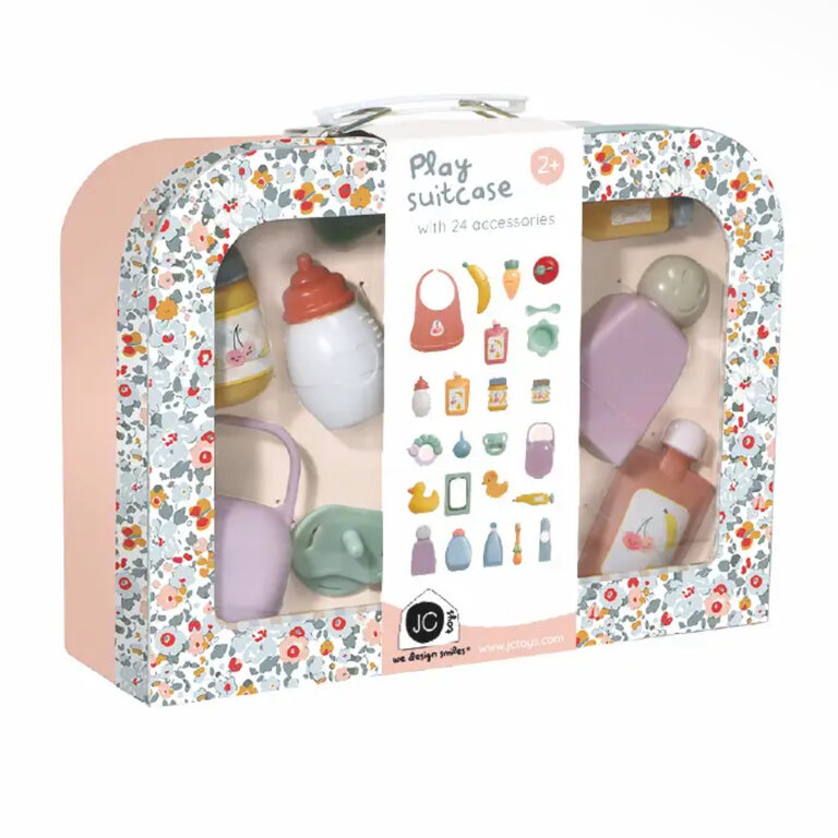 JC Toys Travel Case Care Set W/ 24 Pc. Baby Doll Accessories