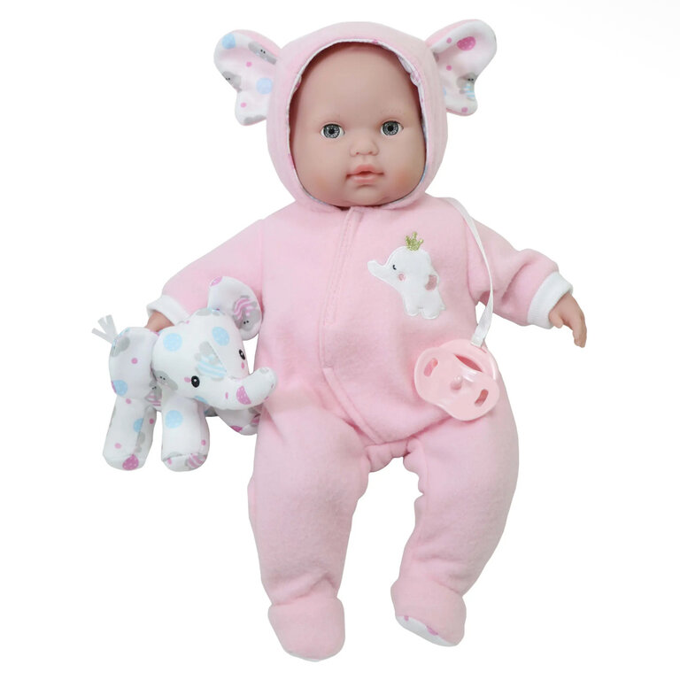 JC Toys Nonis Boutique Soft Baby Doll With Play Elephant