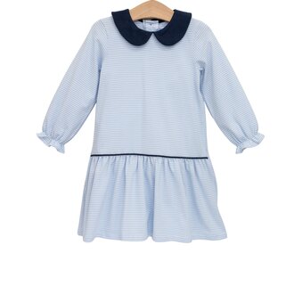 Trotter Street Kids Katherine Dress - Navy/Light Blue Stripe