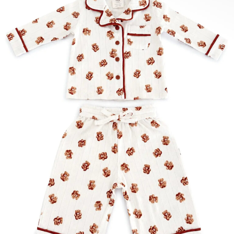 Siix Collection Teddy Bear Pointelle Lounge Set