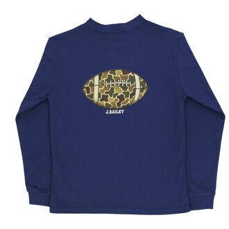 Bailey Boys LS Camo Football Tee Navy
