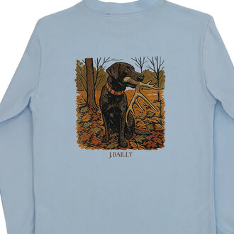 Bailey Boys LS Antler Dog Tee Bayberry Blue