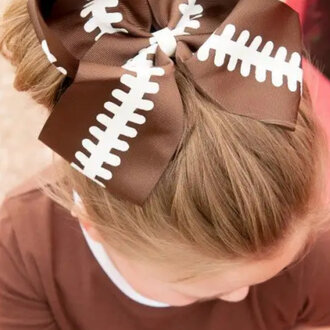 The Hair Bow Co. Football Glitter Hair Bow